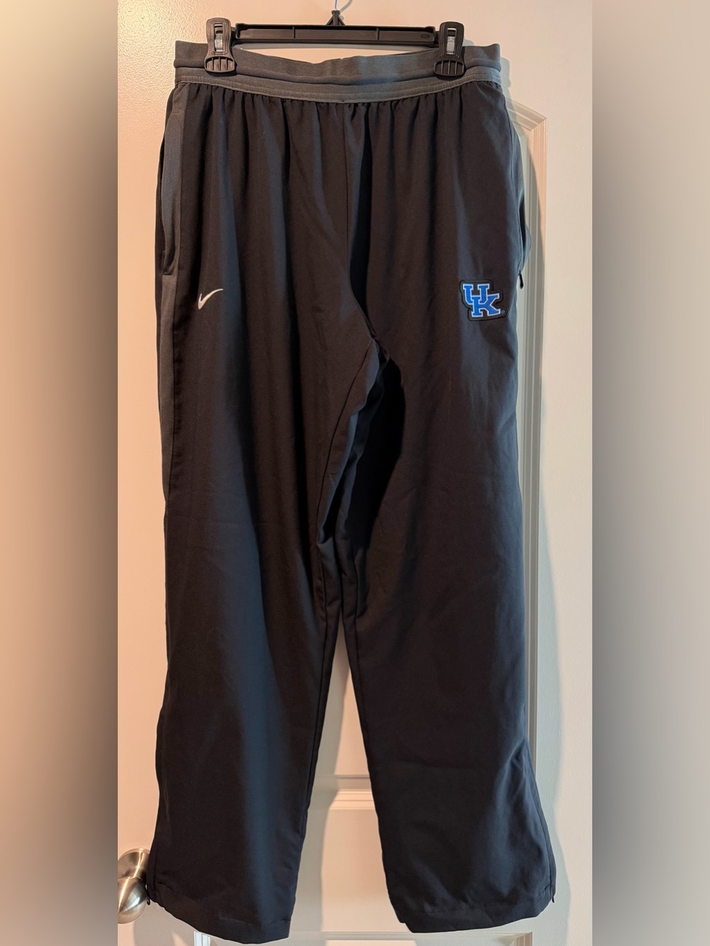 Nike Black Athletic Pants with Blue UK Logo